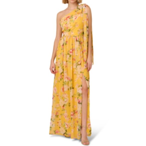 Adrianna Papell Garden Florals Chiffon Maxi Formal Dress NEW NWT Size 0 - Picture 1 of 10